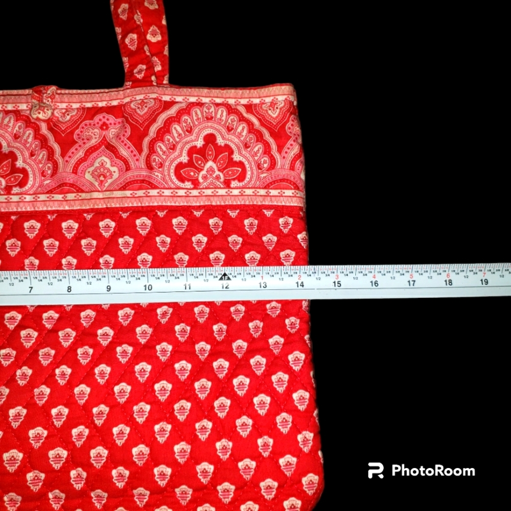 Retired! Vintage Vera Bradley Nantucket Red Cotton Button Tote Bag - Picture 9 of 11